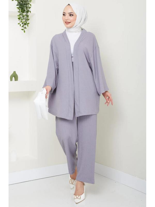 Kimono Pantolon Takım Gri HM2434