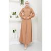 Boncuklu Sofia Elbise Camel HM2476