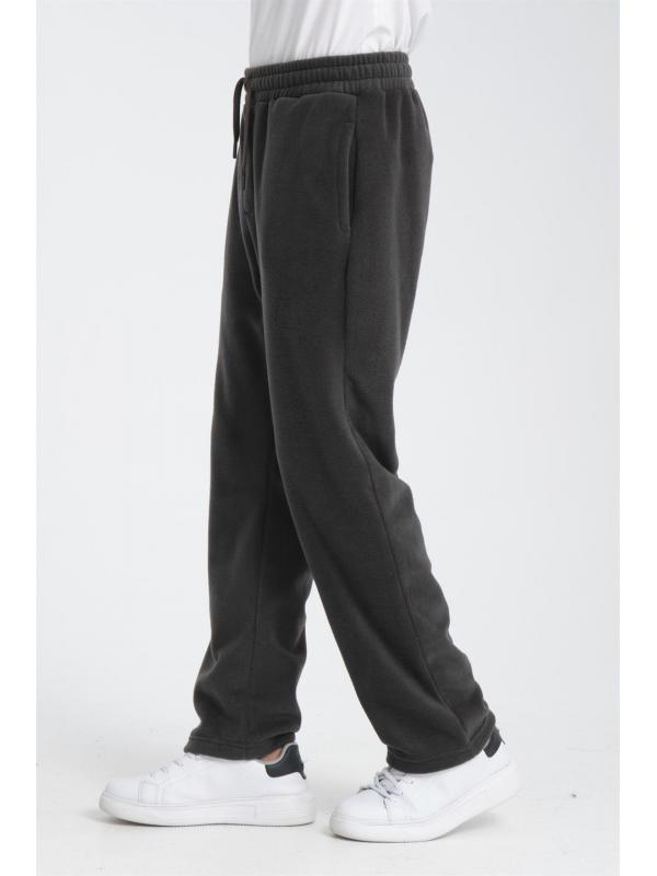 Baggy Kalıp Polar Kumaş Jogger Pantolon - Füme