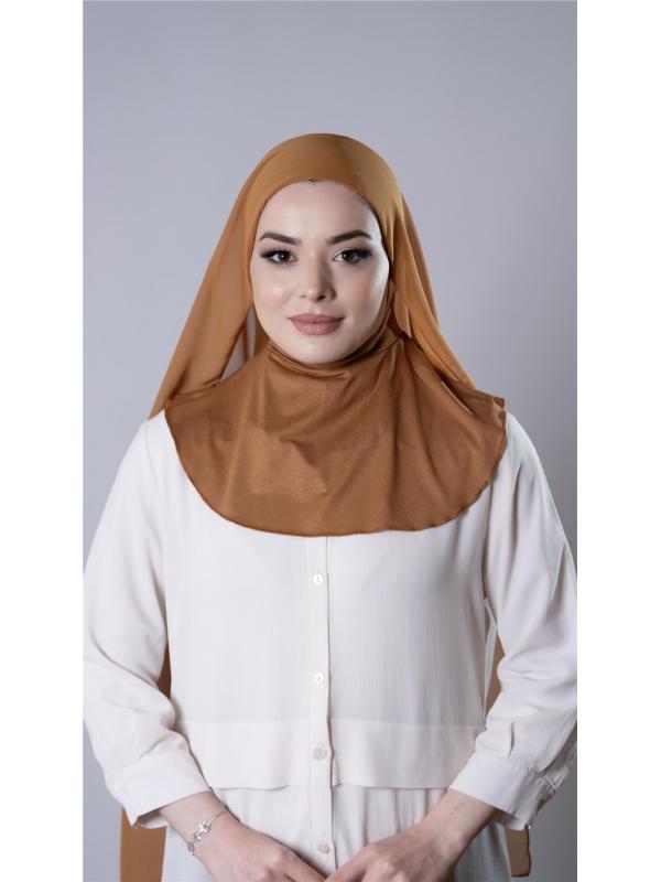 Hardal Pratik Hazır Geçmeli Şal Şifon Kumaş Hijab Bone 3009_43