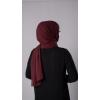 Bordo Pratik Hazır Geçmeli Şal Şifon Kumaş Hijab Bone 3009_16