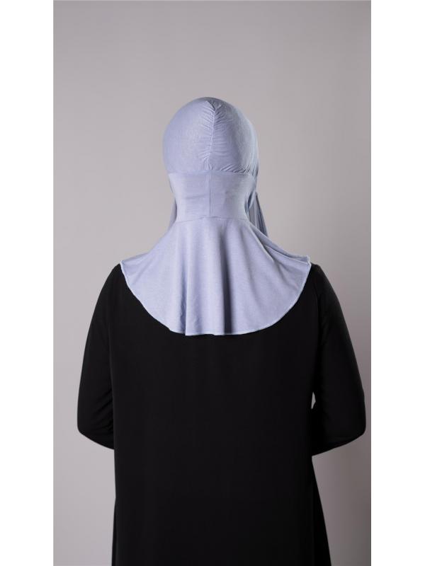 Gri Pratik Hazır Geçmeli Şal Şifon Kumaş Hijab Bone 3009_15