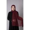 Bordo Pratik Hazır Geçmeli Şal Şifon Kumaş Hijab Bone 3009_16