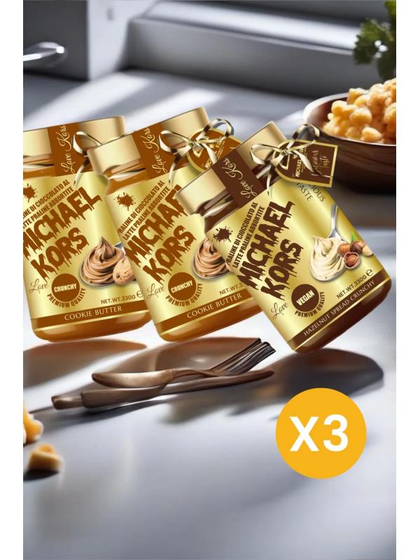 Love Michael Kors Praline Dı Cioccolato Al Karamelli Bisküvi Kreması + Krokant Fındık Ezmesi 330gx3